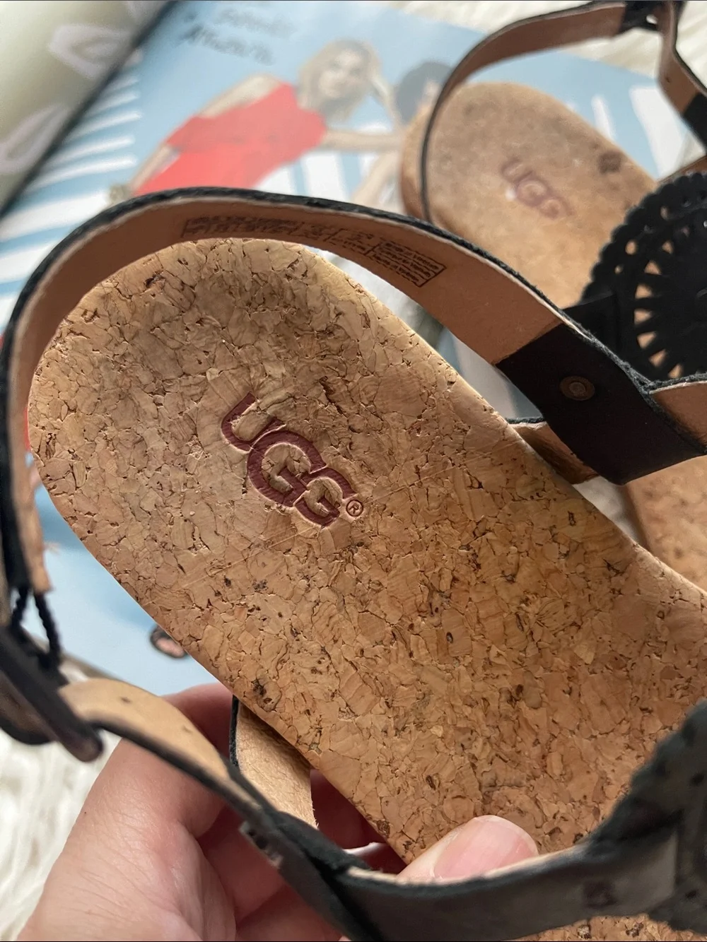 UGG Ayden II Women's Black Cork Thong Sandals